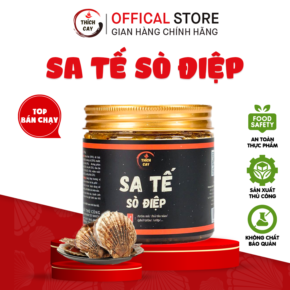 Sa tế sò điệp thích cay, trộn mì, hủ tiếu, phở, sốt cá viên chiên, dùng để ướp thịt tiện lợi