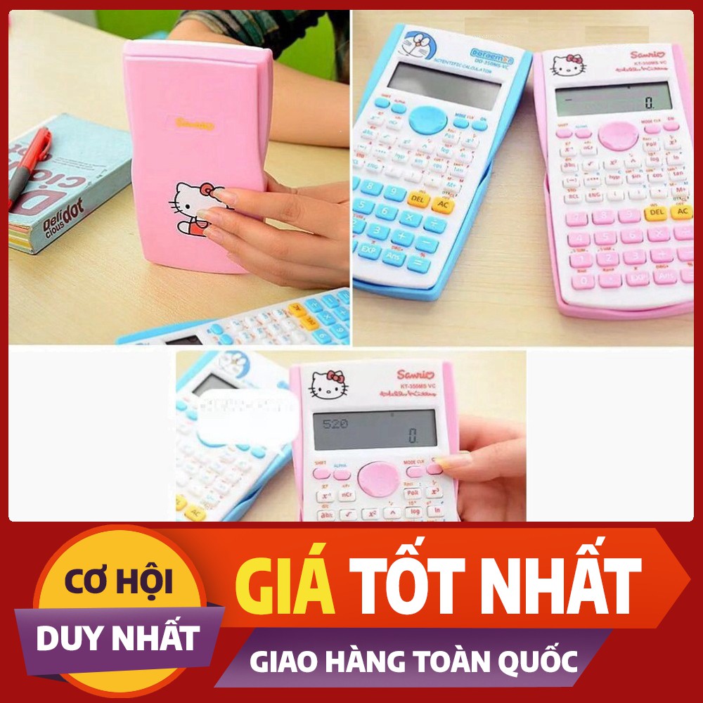 Máy tính học sinh lớp 6,máy tính màu hồng hello kitty,máy tính hello kity,máy tính bỏ túi, máy tính toán cơ bản tốt,máy tính hello kitty và doraemon.bảo hành 24 tháng