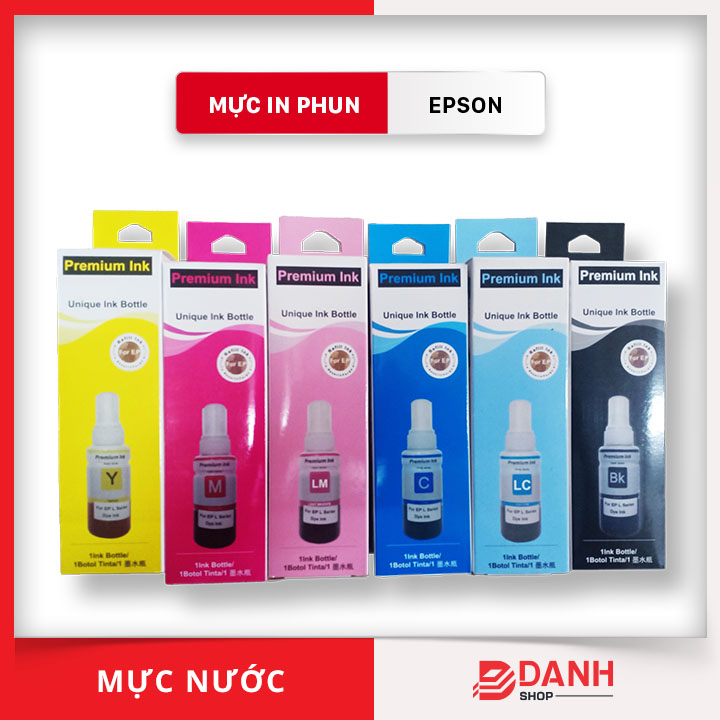 (6 màu) Mực nước Epson - inkMAX - DYE loại 70ml - Mực nước dùng cho các dòng máy in phun Epson: L100 / 200 / 301 / 355 / 550 / 800