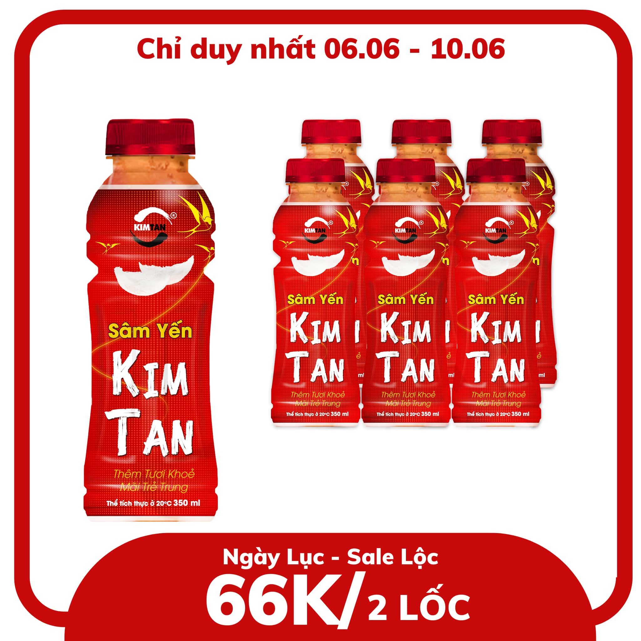 [HCM]COMBO 2 LỐC - Nước Sâm Yến KimTan - Pet - 350ml