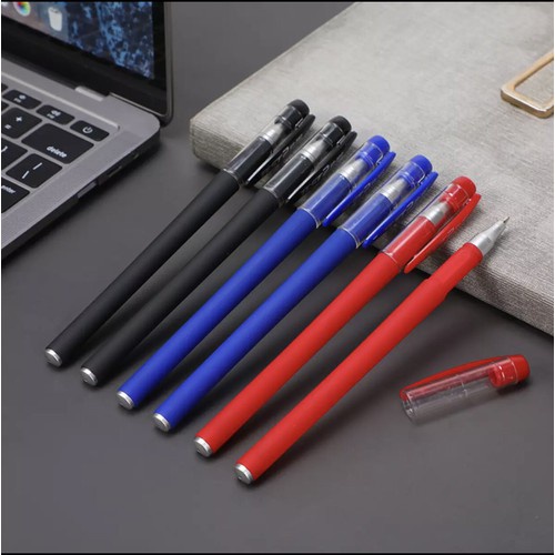 Bút bi mực gel ngòi 0.5mm màu xanh đỏ đen mực đều nét B16