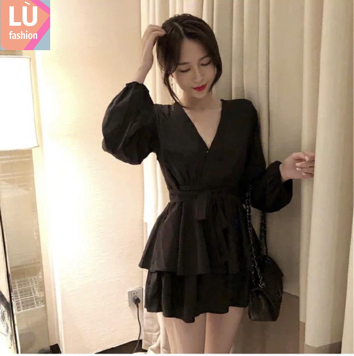 [HCM]SALE!! Đầm xòe dài tay style hàn quốc trẻ trung năng động có size S M L XL 2XL