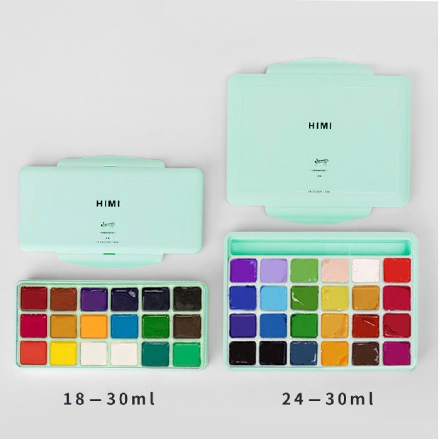 Màu gouache Himi , màu thạch 18 , 24 màu dung tích 30ml chính hãng giá rẻ có quà tặng