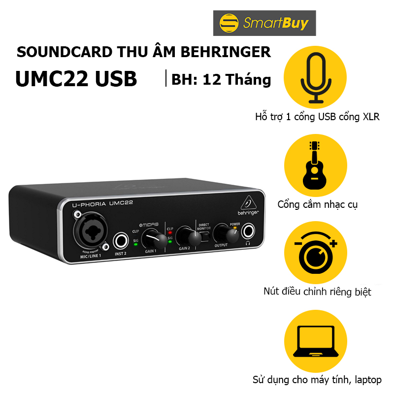 Sound Card Behringer U-PHORIA UMC22 USB