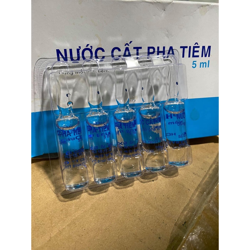 Nước cất pha tiêm ống 5ml để trộn canxi hoặc Mta dùng trong nha khoa lâm sàng