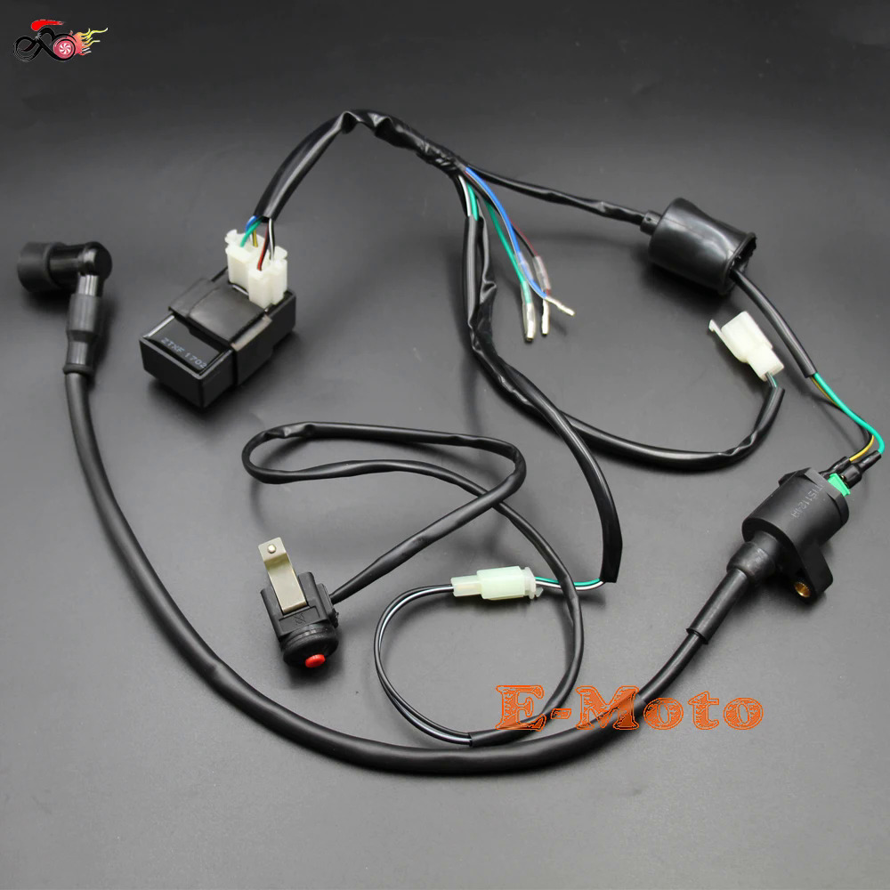 Cuộn dây đánh lửa CDI điện dây nịt Loom giết Bộ dụng cụ chuyển đổi cho 50cc 70cc 90CC 110cc 125cc 150cc 160cc Dirt Pit xe đạp