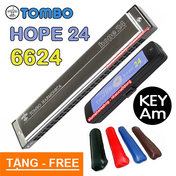 Kèn harmonica tremolo tombo hope 24 6624 key am tone la thứ có clip test âm