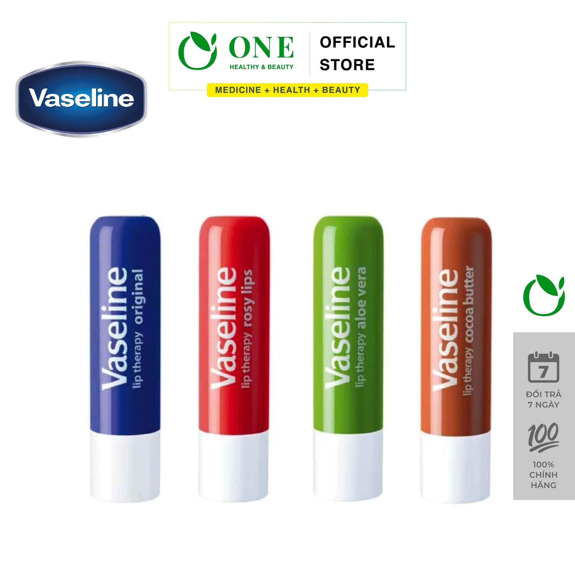 Son Dưỡng Vaseline Thỏi - Son Dưỡng Môi Vaseline Lip Therapy Dưỡng Ẩm 4.8g