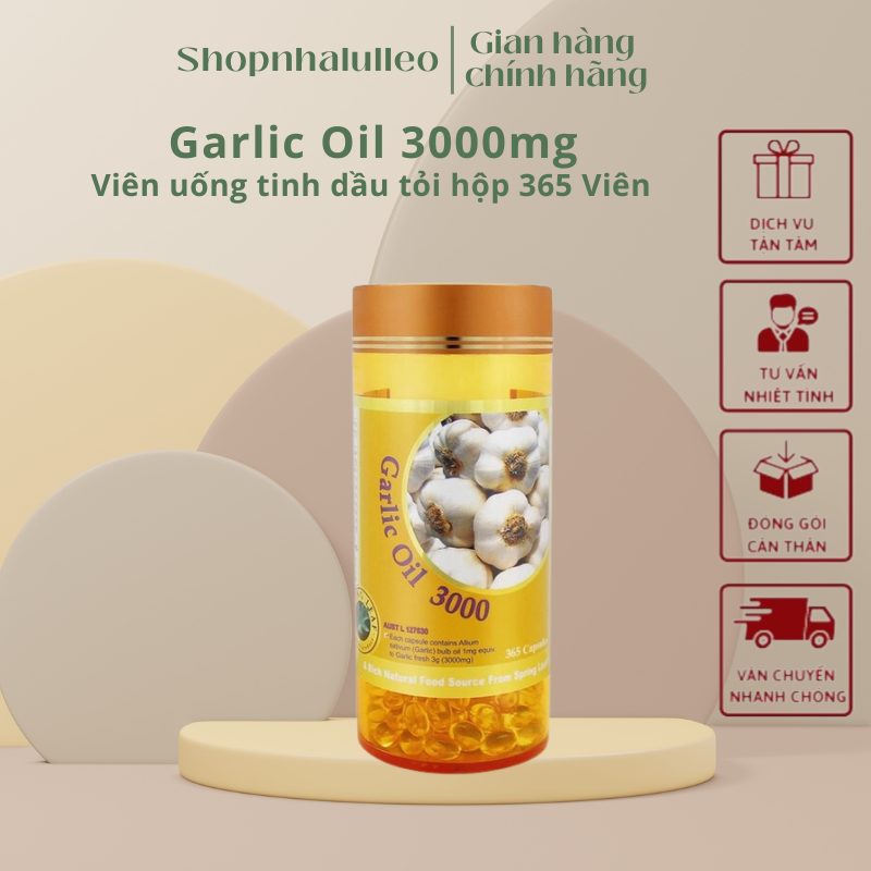 Hàng nội địa Viên Uống Tinh Dầu Tỏi Dạng Viên Garlic Oil 3000mg Spring
