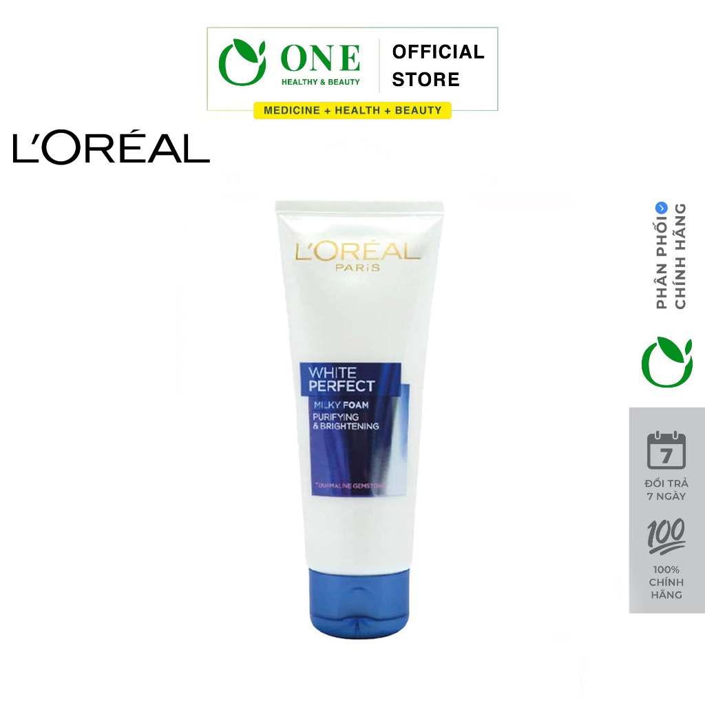 Sữa rửa mặt l'oreal paris skincare sáng mịn da white perfect 100ml - one beauty