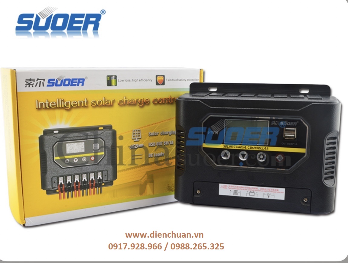 Bộ điều khiển sạc pin năng lượng mặt trời 50a 12v-24v suoer st-w1250