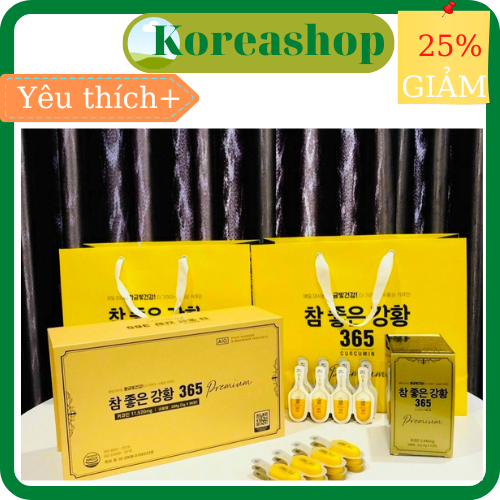 Tinh chất nghệ nano curcumin 365 premium hàn quốc, hộp 96 tép * 3g, giúp thải độc, đẹp dáng sáng da