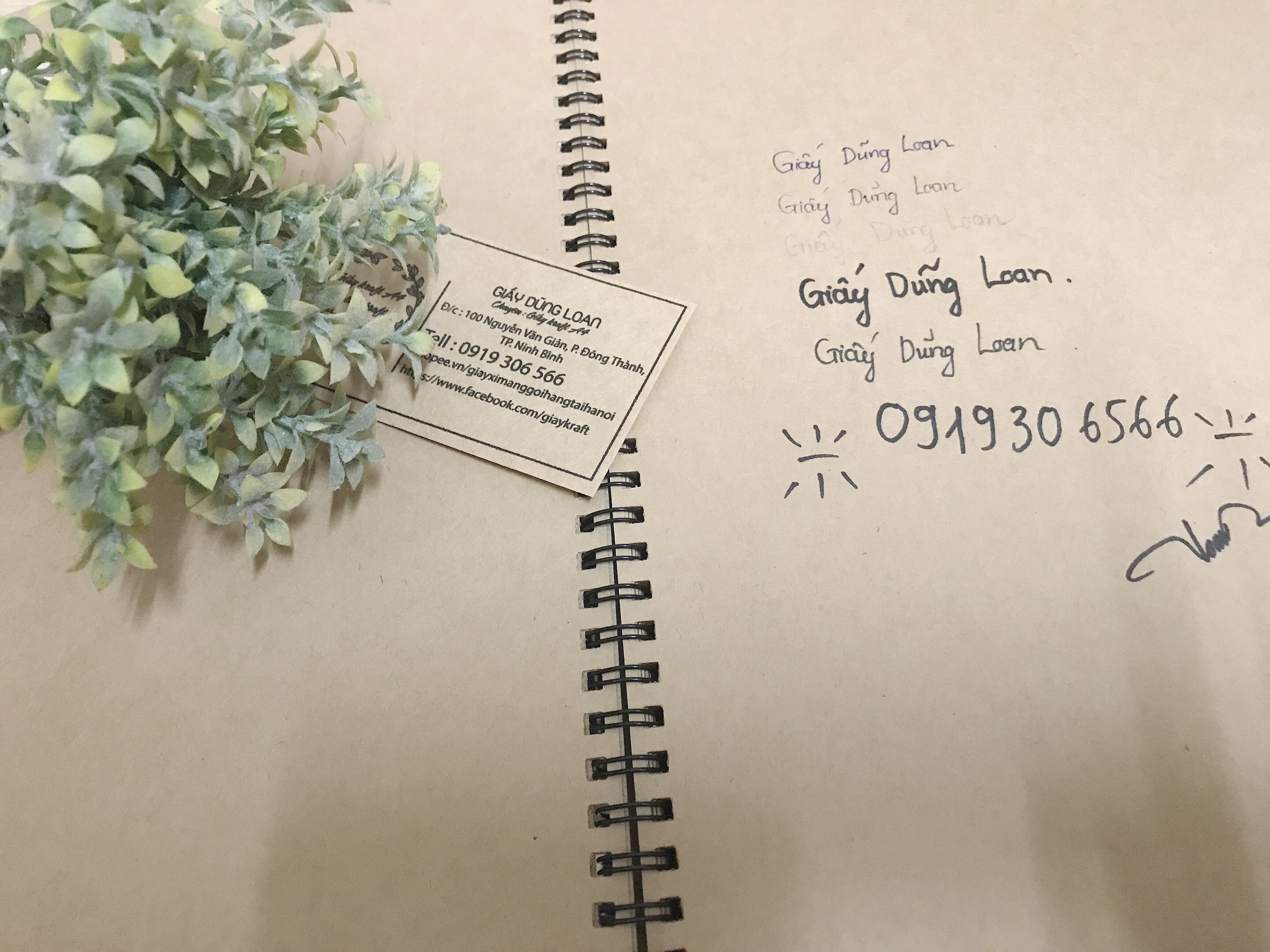 Sổ tay lò xo Kraft trơn - A4 Ruột sổ định lượng 70 gsm