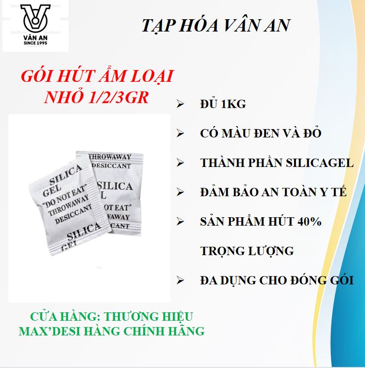 1 kg gói hút ẩm loại nhỏ 1/2/3g nhãn hiệu oxytoc - hàng chính hãng