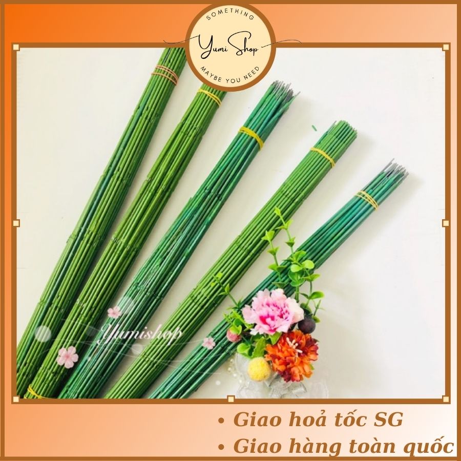 Bó 50 cây kẽm bọc nhựa làm cành hoa giả nguyên liệu làm hoa thủ công
