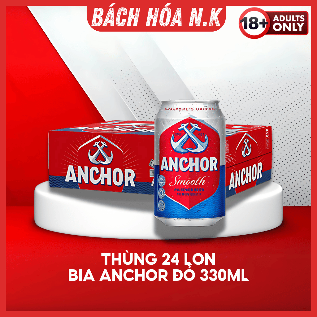 Bia ANCHOR Cambodia - Bia Campuchia - Bia Nhập Khẩu - Thùng 24 lon x 330ml