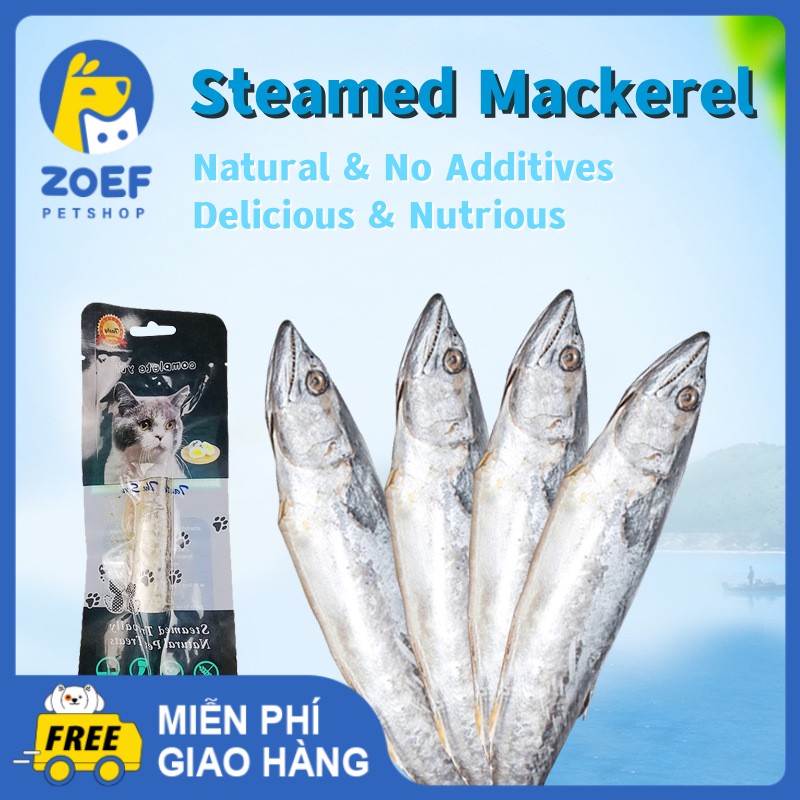 Zoef hấp cá thu 50g đóng bao cát không mèo dinh dưỡng thực phẩm mèo dải vỗ béo tóc mang li0419