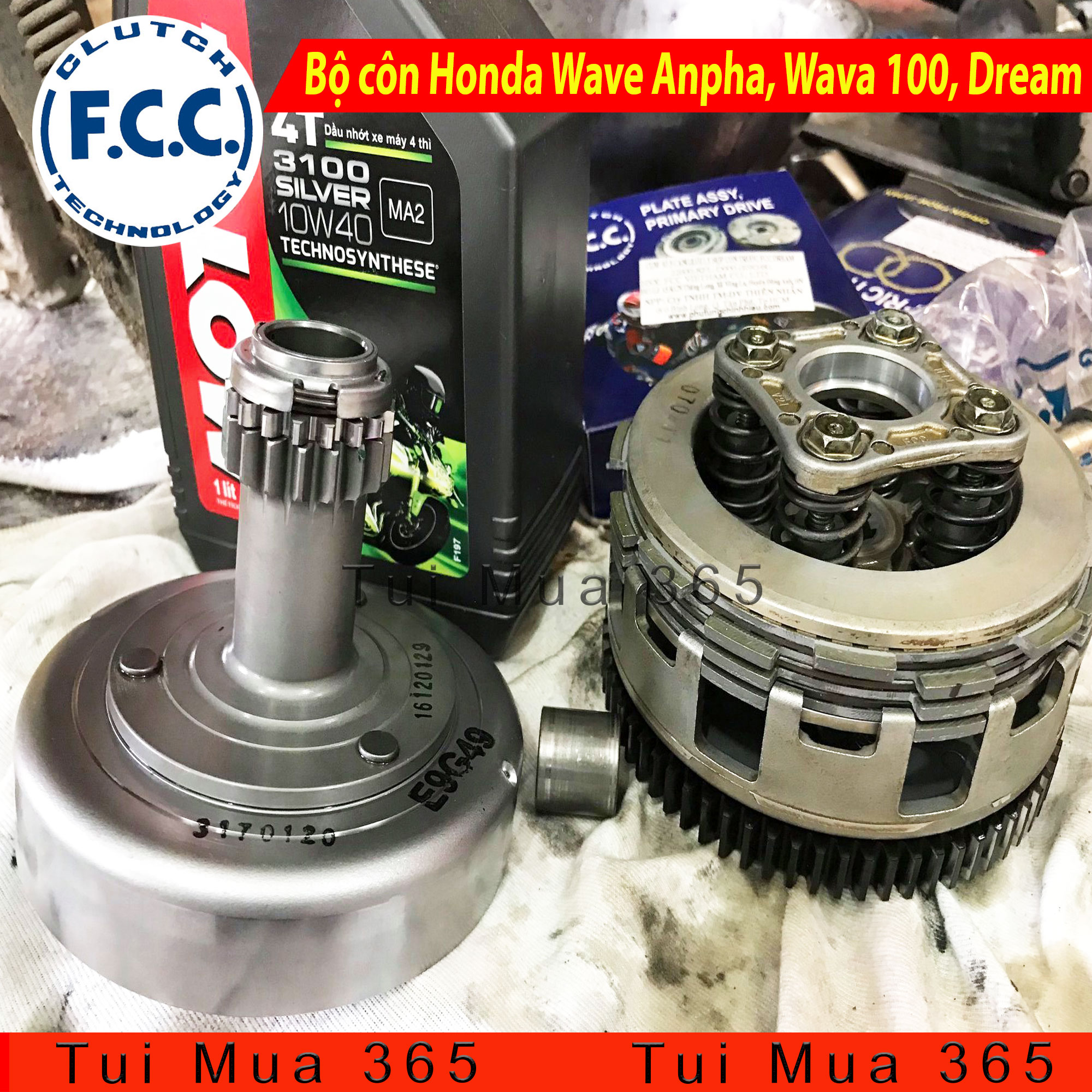 Bộ côn chính hãng cho honda dream, wave 100, futture 1