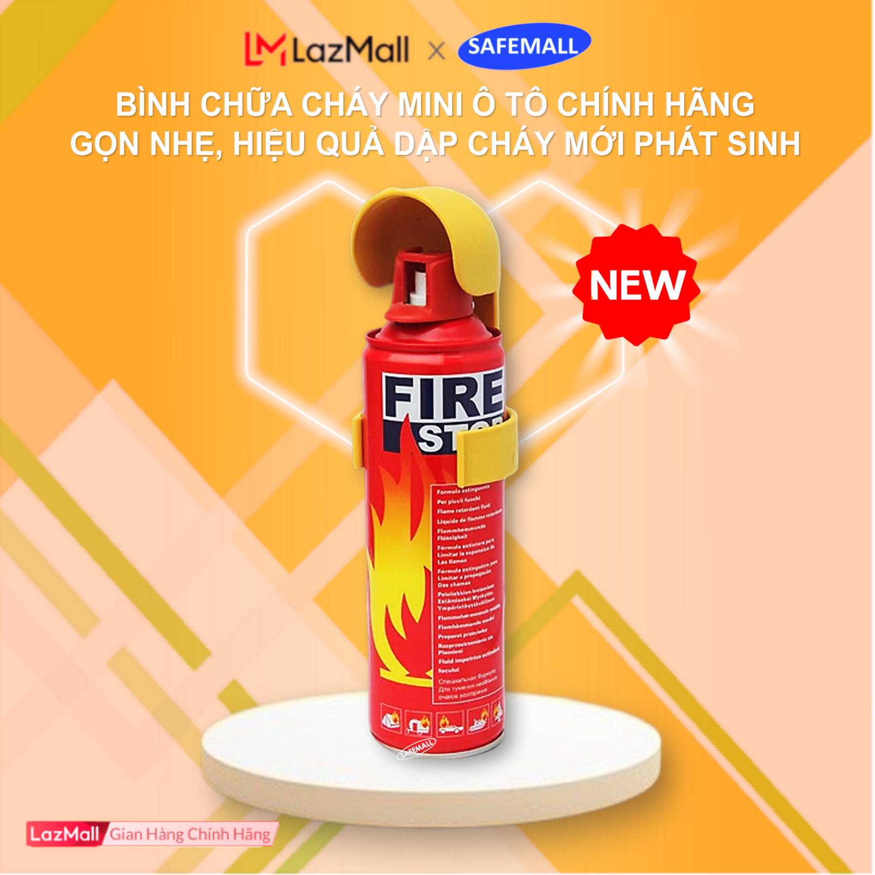 Bình chữa cháy mini ô tô và Bình chữa cháy ABC / BC và khí CO2 MT3 có tem kiểm định Vinfire, Bình cứu hỏa chữa cháy 1kg, 2kg, 4kg, Date mới 5 năm có tem kiểm định chất lượng - Hàng Chính Hãng Safety Mart Official
