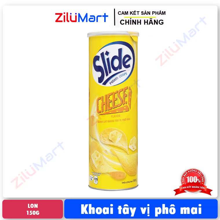 Snack khoai tây Slide vị phô mai lon 150g