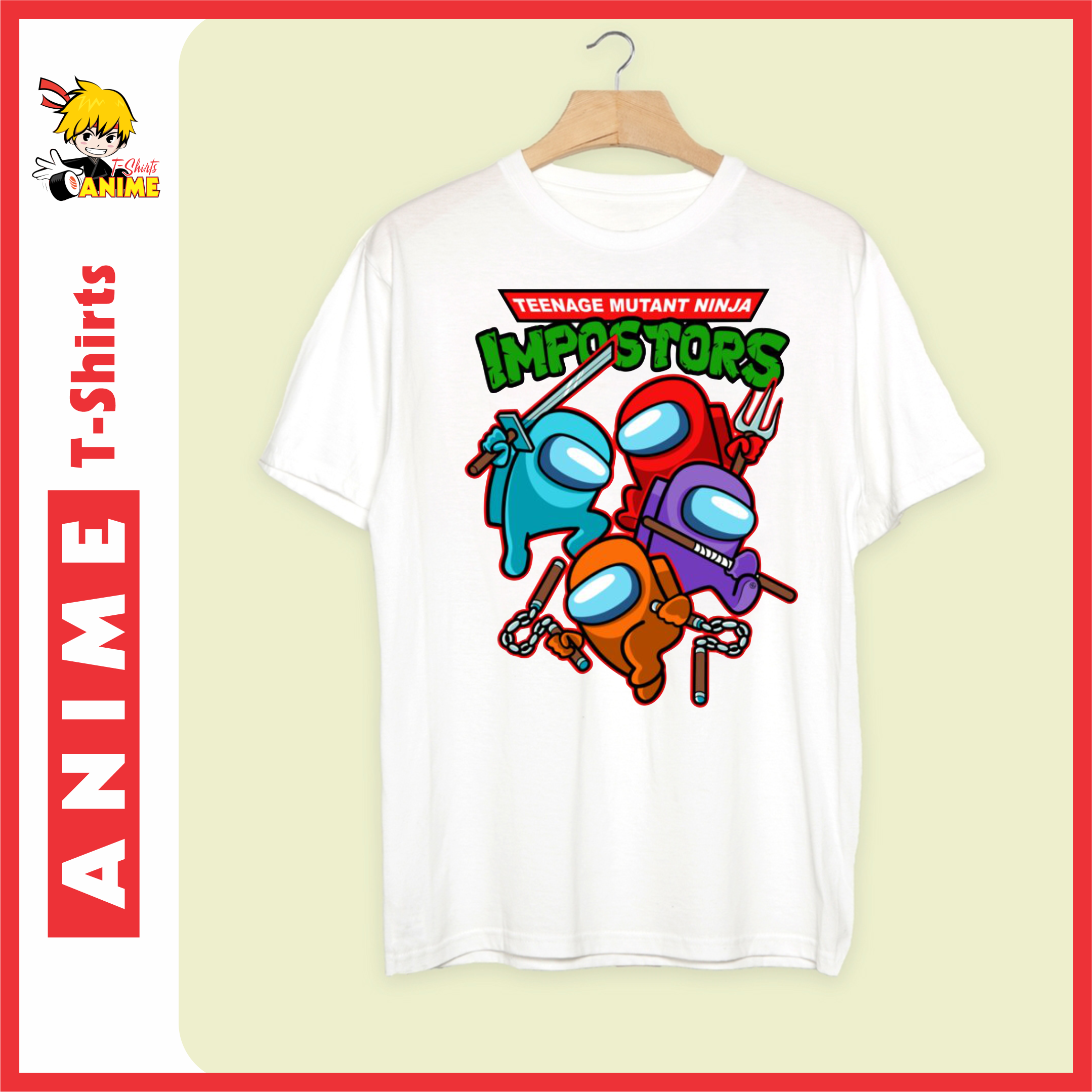 Mẫu áo among us in hình ninja rùa, hình in to áo đủ size