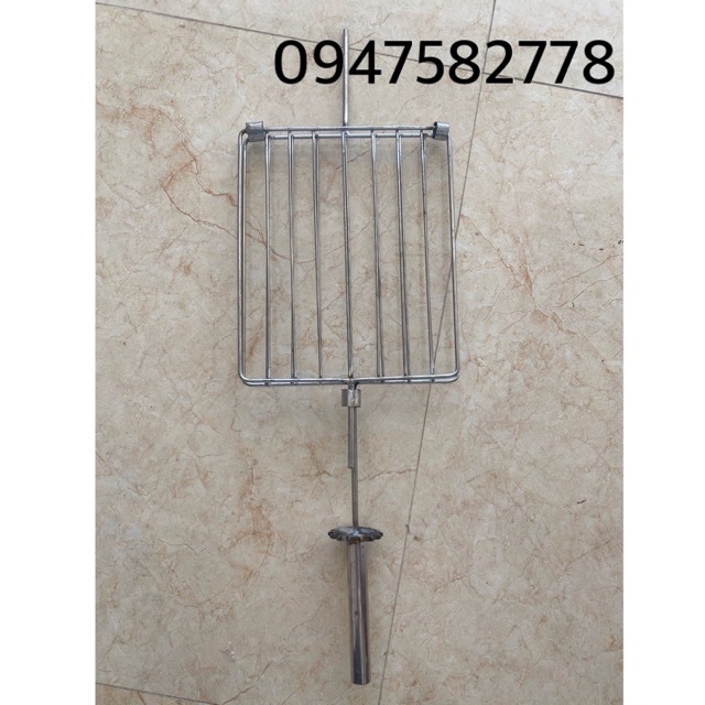 Vì nướng vịt phanh inox có trục quay