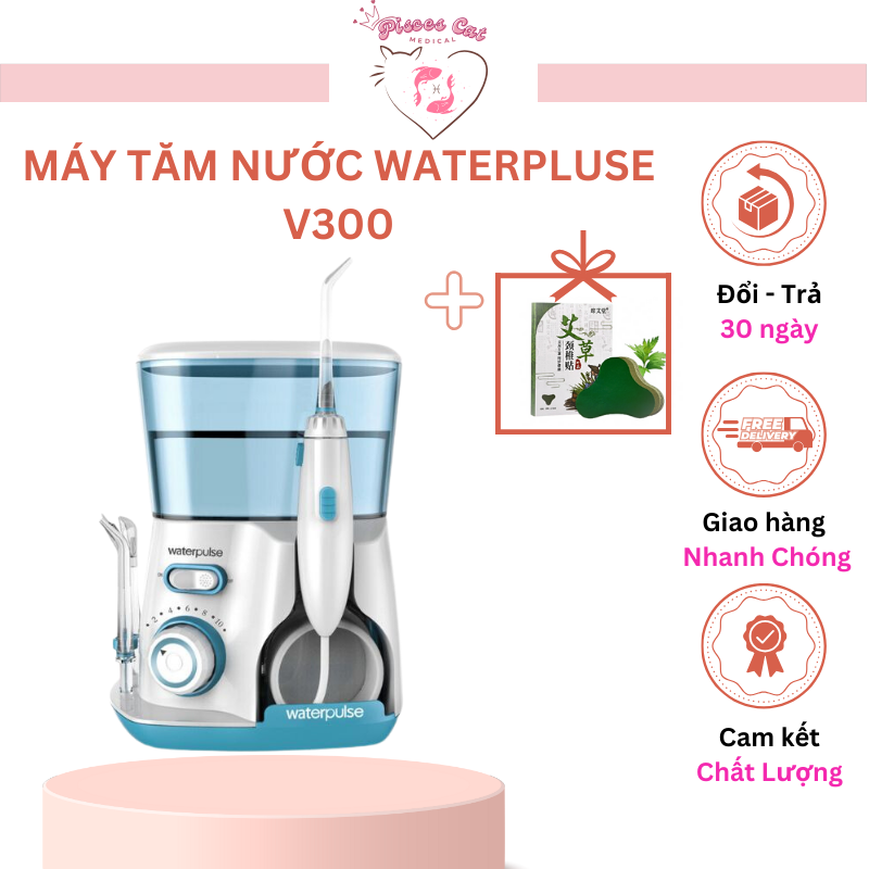 Máy tăm nước gia đình Waterpulse V300 Chính Hãng, tăm nước vệ sinh răng 10 cấp độ phù hợp với nhiều lứa tuổi trong gia đình