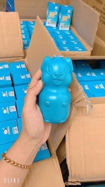 Combo 2 lợn thả cầu_Lọ thả bồn cầu hình con lợn khử mùi hôi diệt vi khuẩn có hại
