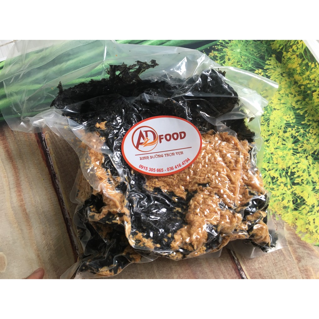 500g Rong Biển Cháy Tỏi Nhà Làm đóng túi Zip_Monhi_Food
