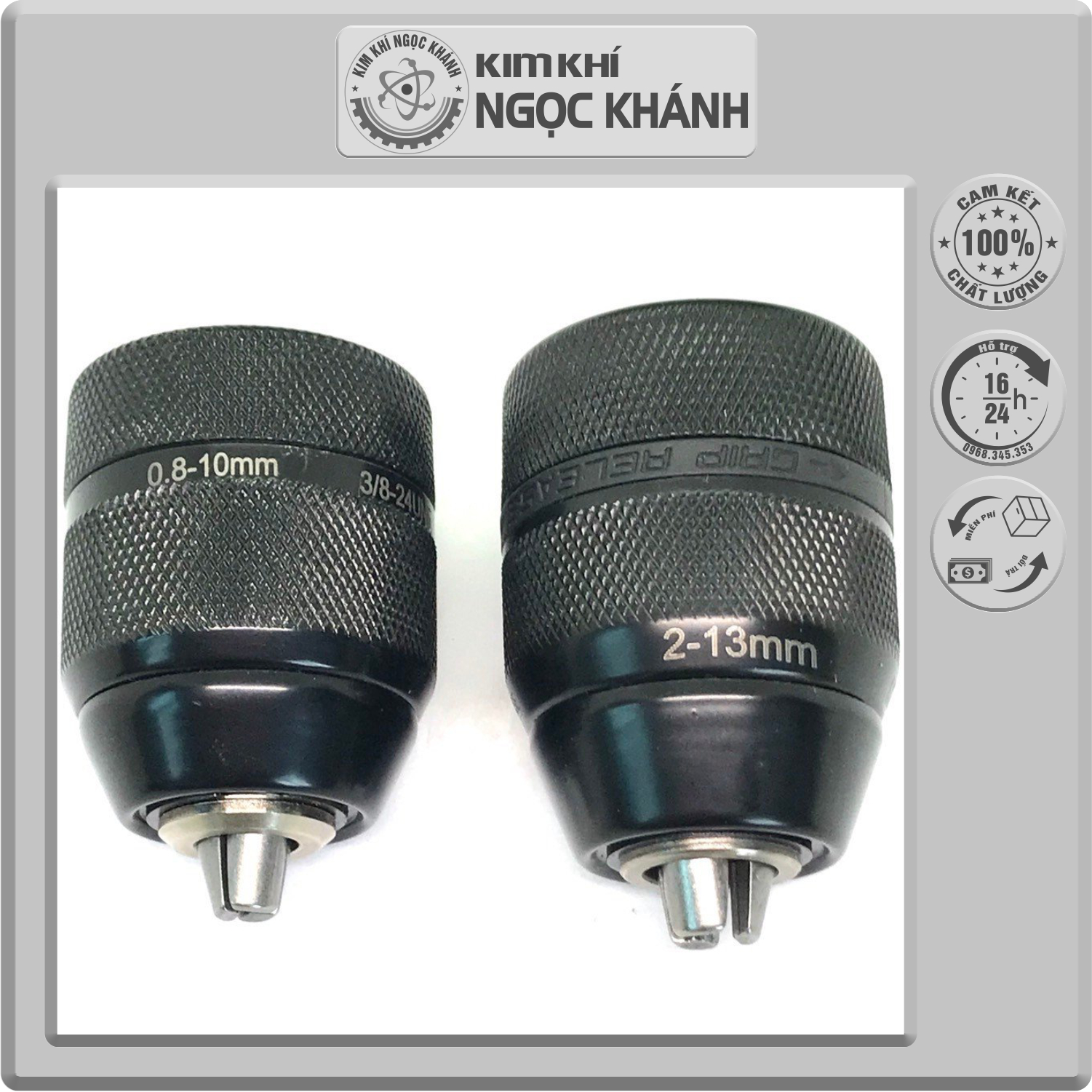Đầu Kẹp Mũi Khoan Bằng Kim Loại 10mm, 13mm AutoLock
