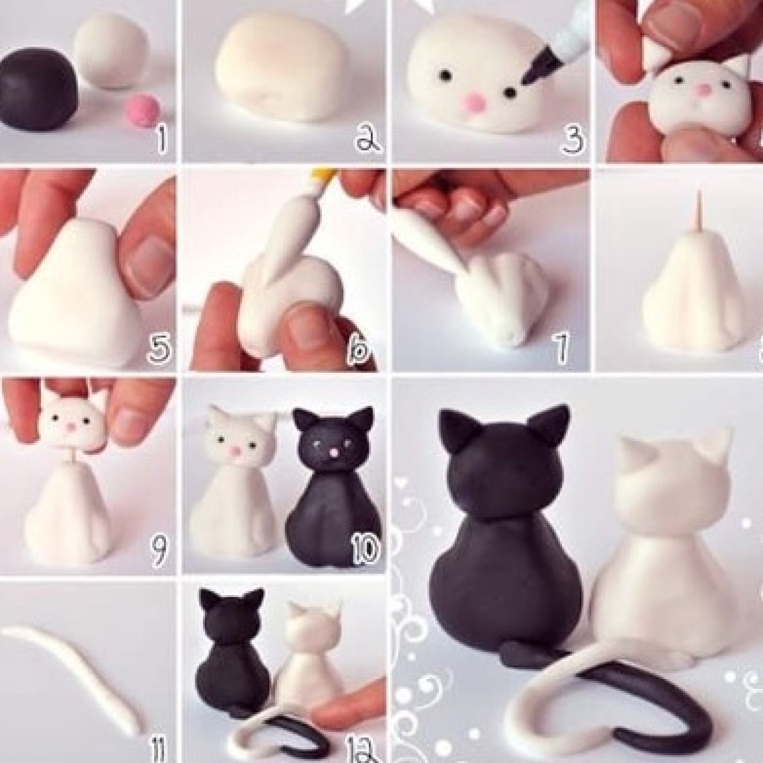 Black Cat Cake Topper, Handbuilt Ceramic Sculpture, Animal Stocking Stuffer  | Cat cake topper, Black cat, Cat cake