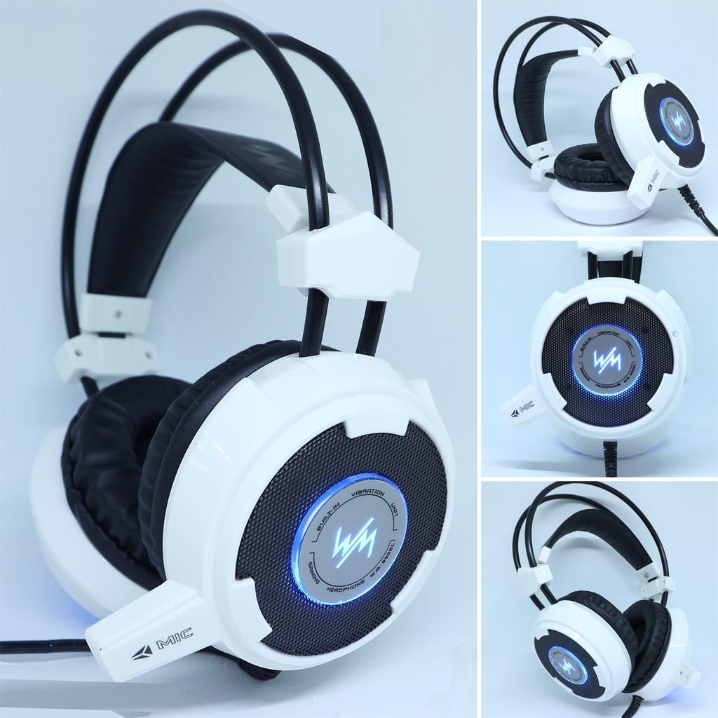 Tai nghe gaming WangMing Computer Headset WM8900L (trắng)