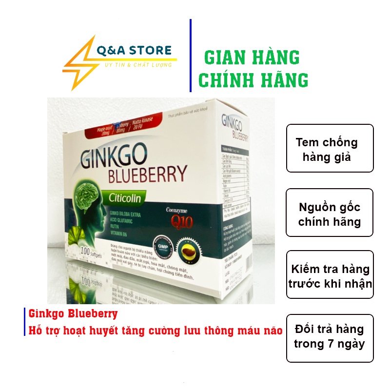 Ginkgo Blueberry hỗ trợ hoạt huyết tăng cường lưu thông máu não