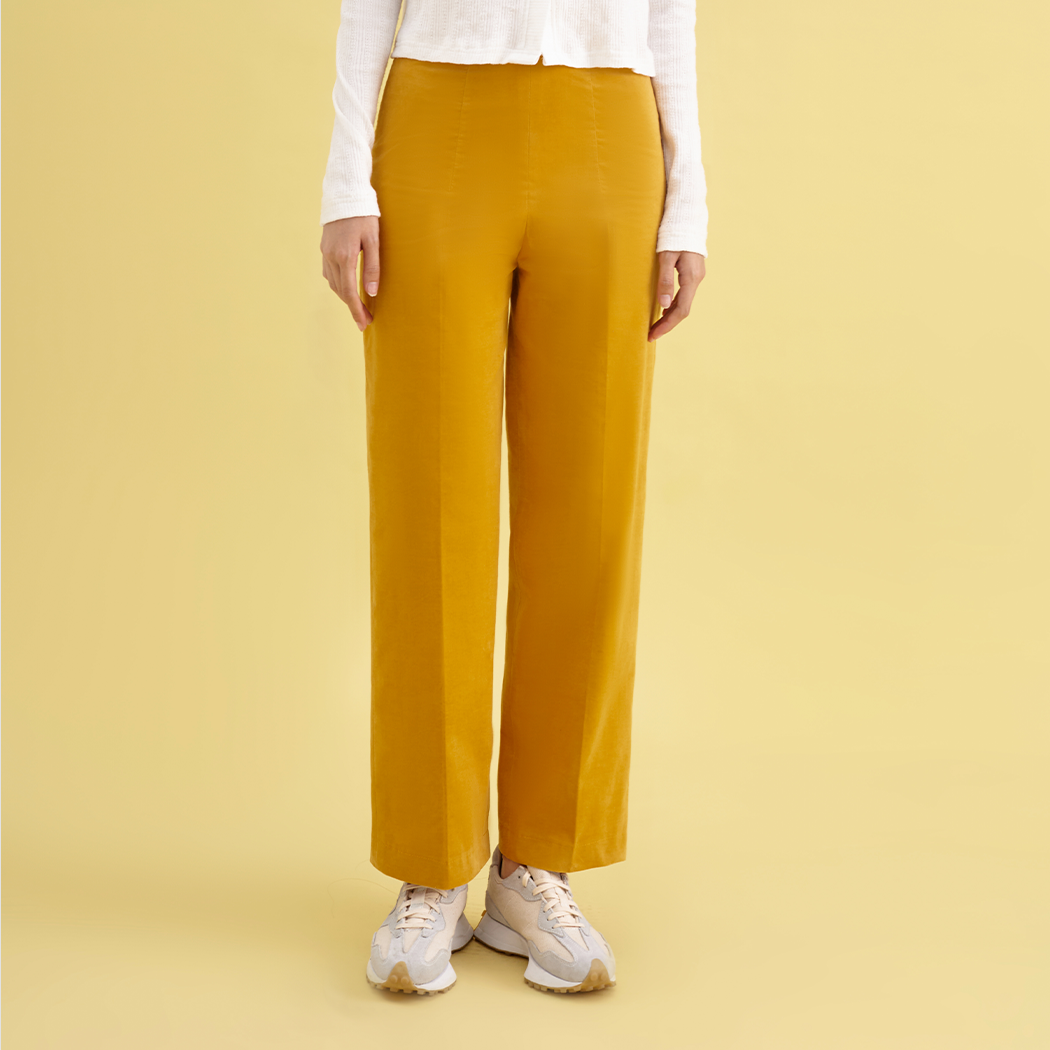 Andabove - Quần nữ ống Suông chất liệu Corduroy - Corduroy Straight Pants - Màu Vàng
