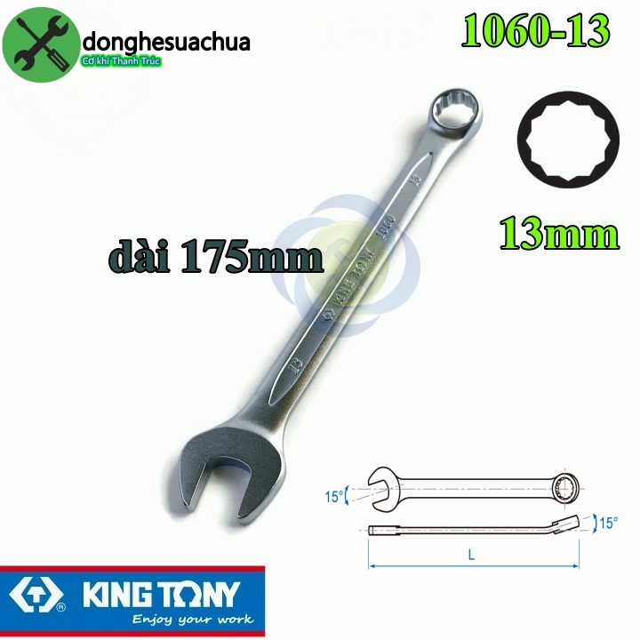[HCM]Cờ lê vòng miệng 13mm Kingtony 1060-13 dài 175mm
