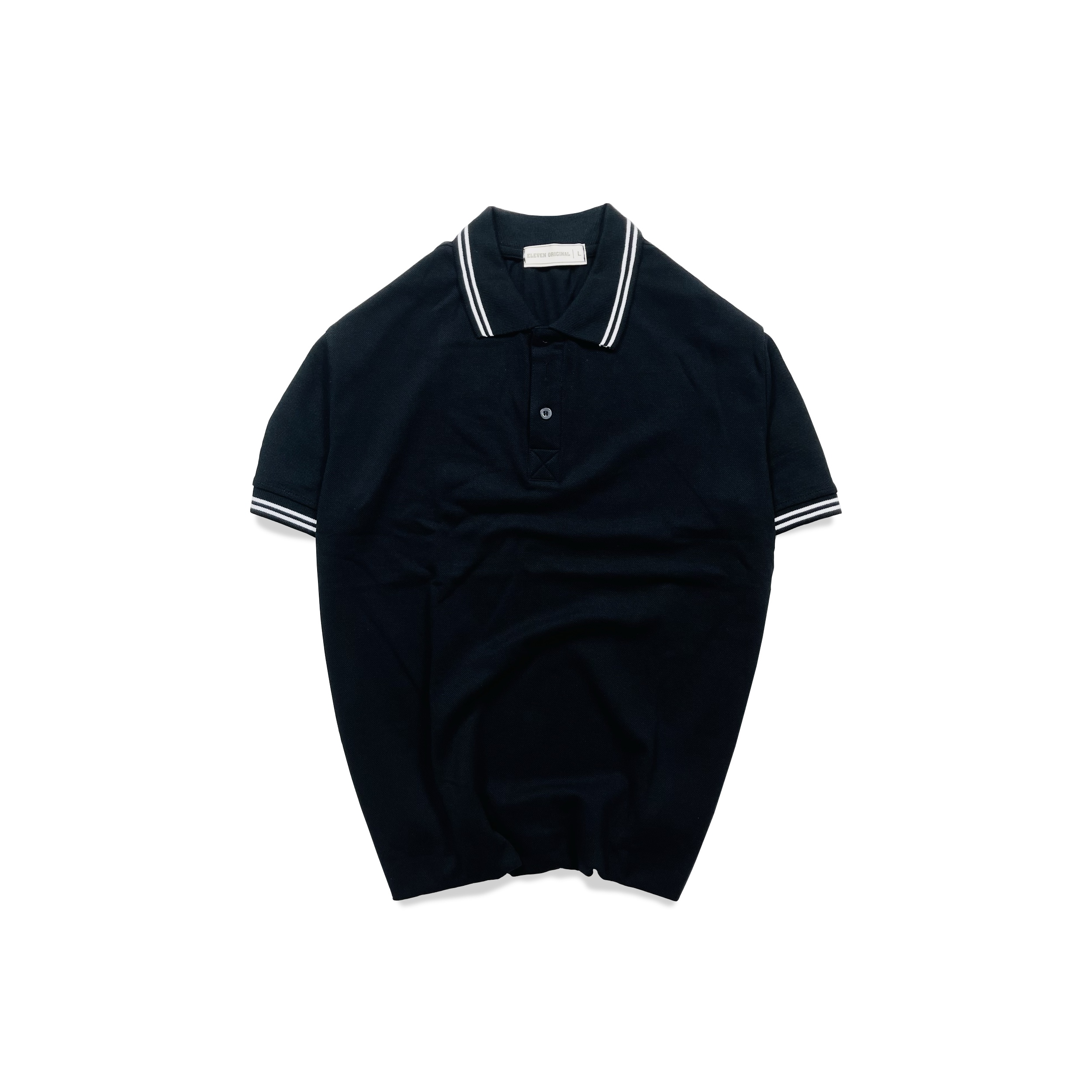 Áo polo nam cao cấp eleven original - essential 03, form slim fit màu đen