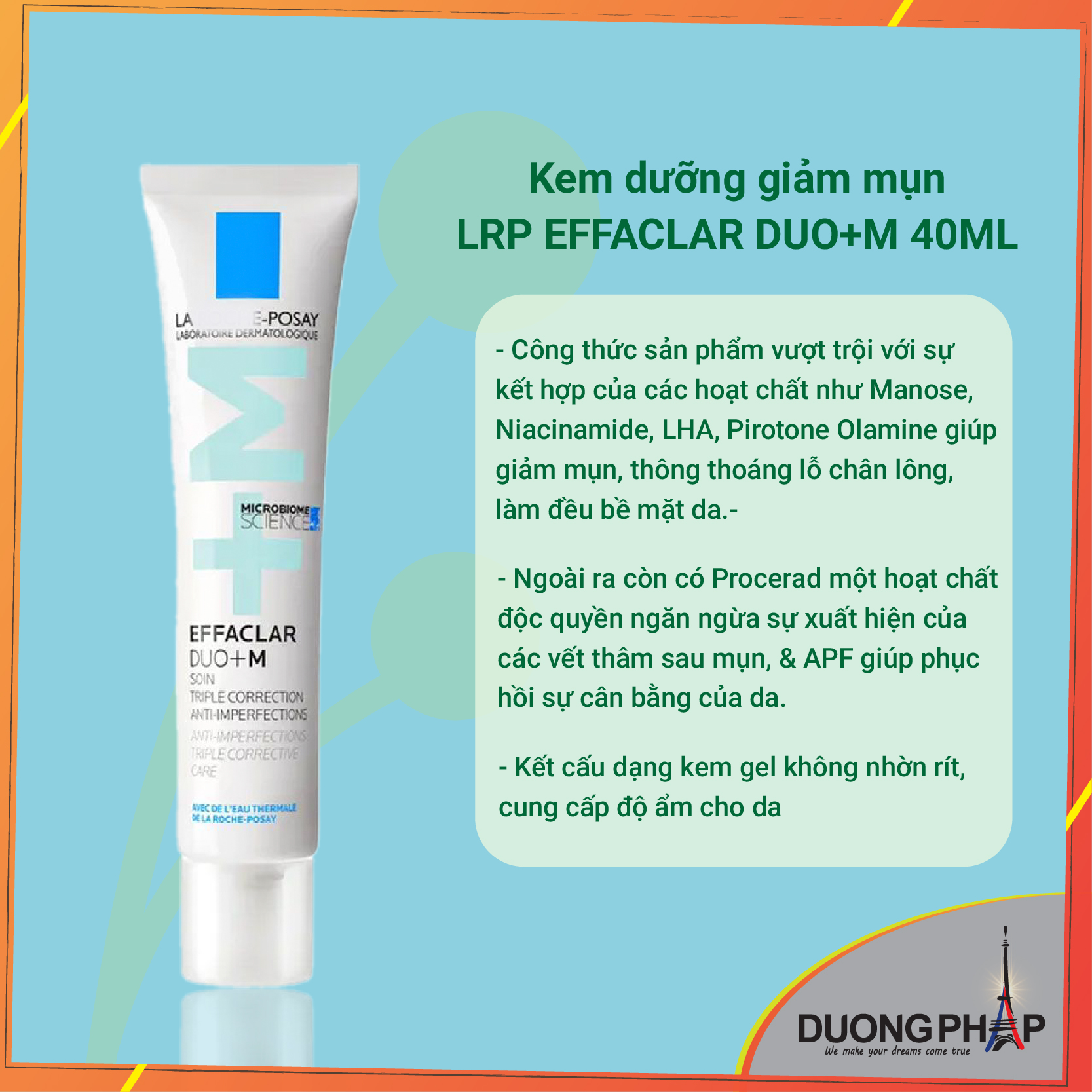 Kem dưỡng da giảm mụn LRP Efaclar Duo 40ml