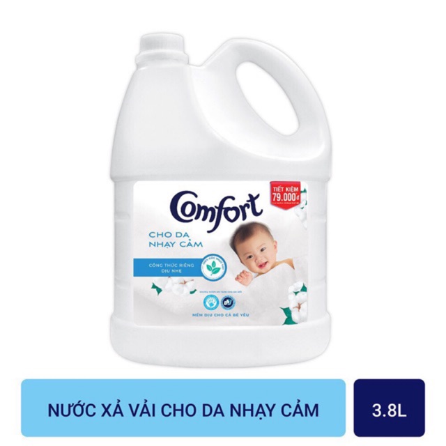 Nước xả vải comfort đậm đặc 3,8l cho da nhạy cảm