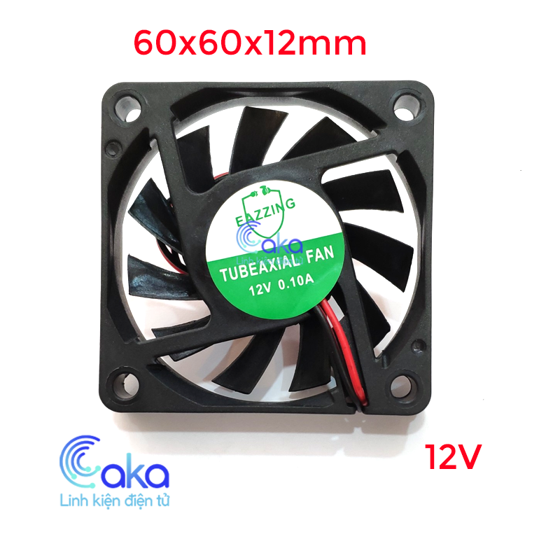 Quạt tản nhiệt 12V 6x6, Quạt 12V 6x6 x1cm
