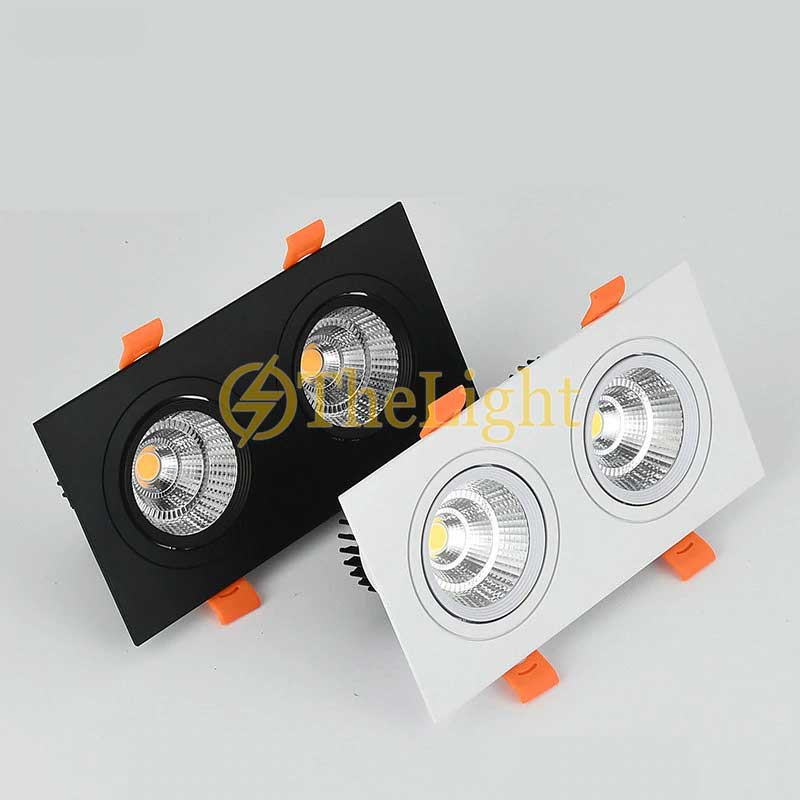 Đèn âm trần đôi 3 màu 7w x 2