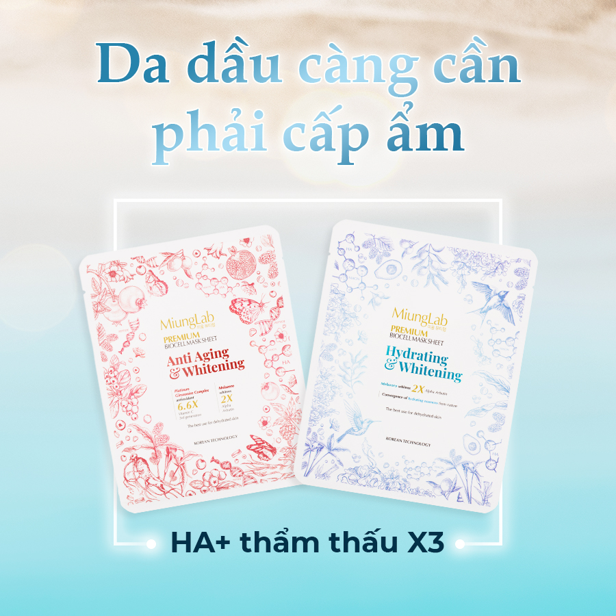   HỘP 10 MIẾNG Mặt Nạ Miunglab Lanybeau Biocell Dưỡng Trắng Mờ Thâm Cấp Ẩm Phục Hồi Trẻ Hoá Da Mặt Nạ Dừa Tươi 