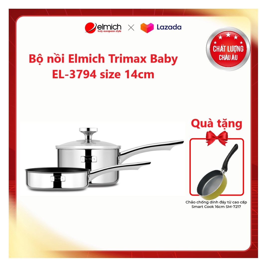 Bộ nồi Elmich Trimax Baby EL-3794 size 14cm