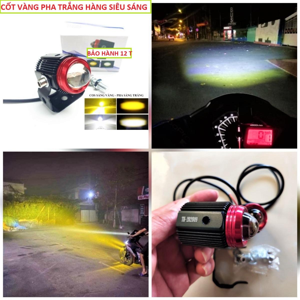 ĐÈN TRỢ SÁNG MINI XE MÁY 2 CHẾ ĐỘ CỐT VÀNG PHA TRẮNG VIỀN ĐỎ SIÊU SÁNG , ĐÈN XE MÁY , ĐÈN LED XE MÁY , ĐÈN TRỢ SÁNG BI CẦU MINI , ĐỒ CHƠI XE MÁY , PHỤ KIỆN XE MÁY , ĐÈN TRANG TRÍ XE MÁY