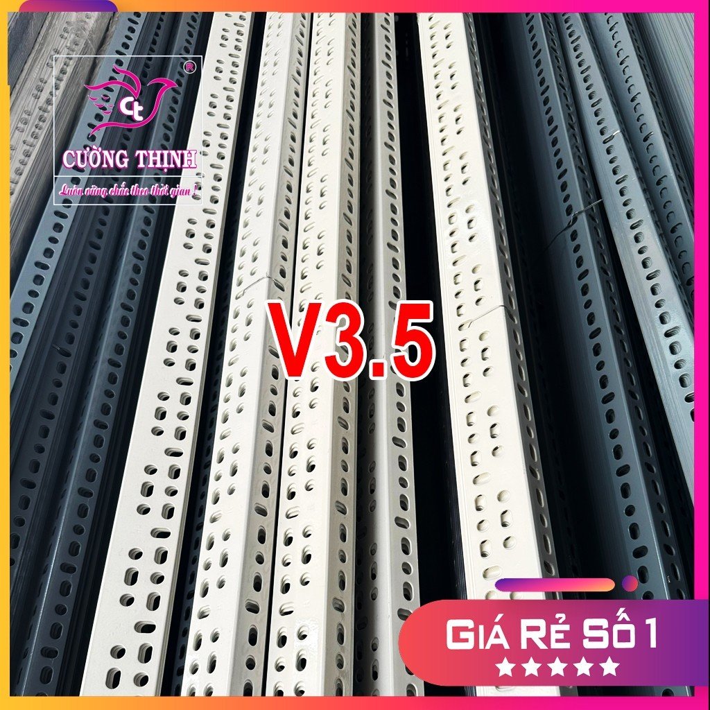 Sắt v lỗ v3.5 dài 1,2m, dày 1.6 ly - lắp ráp kệ v lỗ đa năng, sắt v lỗ , làm kệ sắt