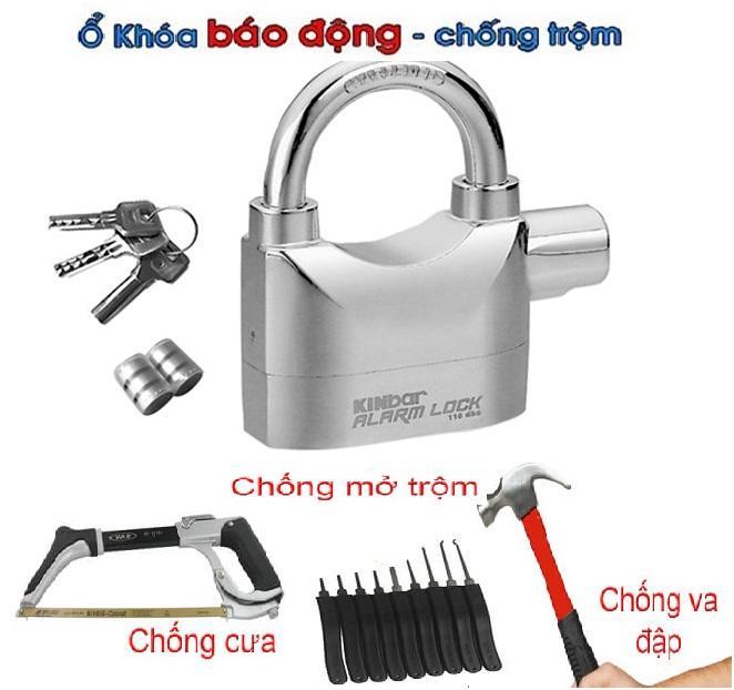 [HCM]Ổ Khóa chống trộm Kinbar - Có Còi Báo Động Chống Cắt Phát Ra Âm Thanh Cực Lớn để chống Trộm Bảo Vệ Nhà Cửa Xe Máy...