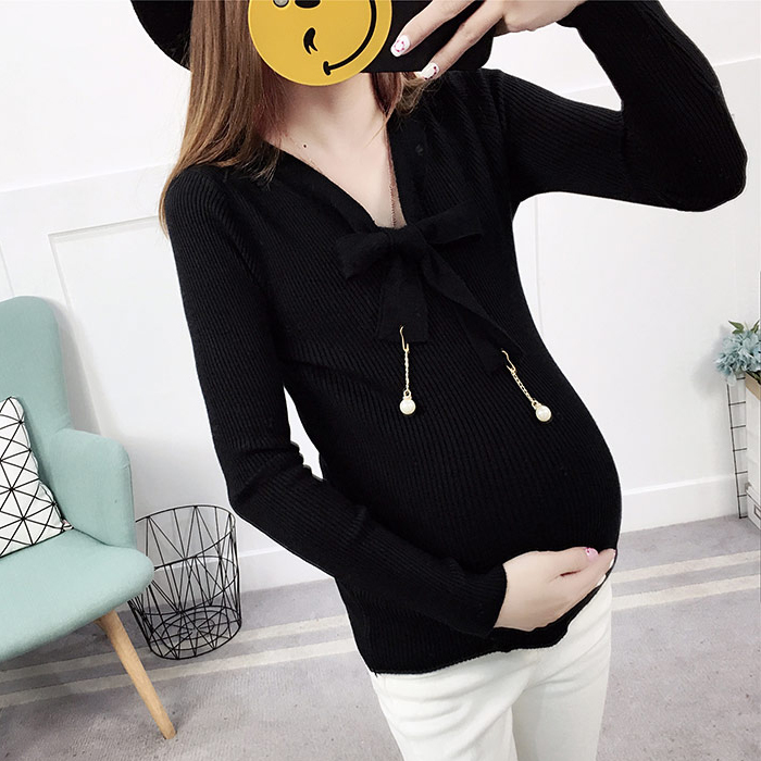 Áo len bầu cổ nơ abl89