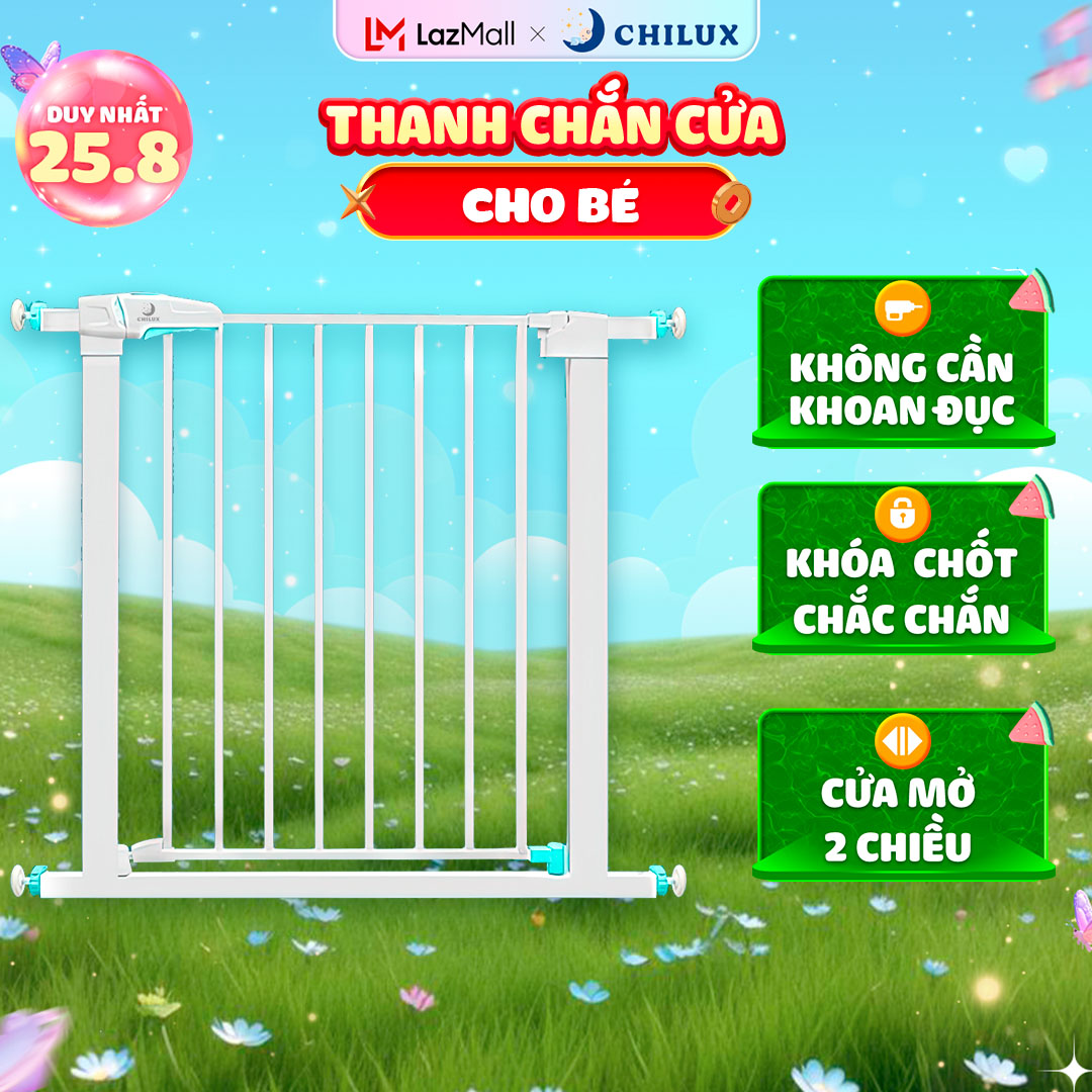 Thanh chắn cửa cho bé Chilux, chắn cầu thang, ban công, cửa ra vào