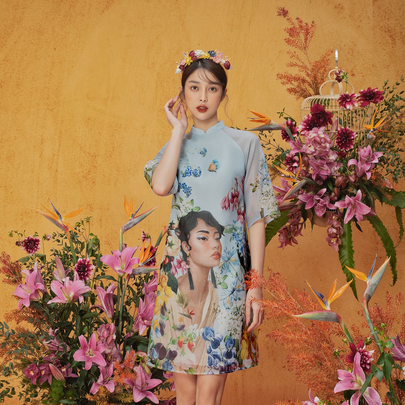 Váy tết suông a xanh thiên thanh 1ad30039170 adore dress