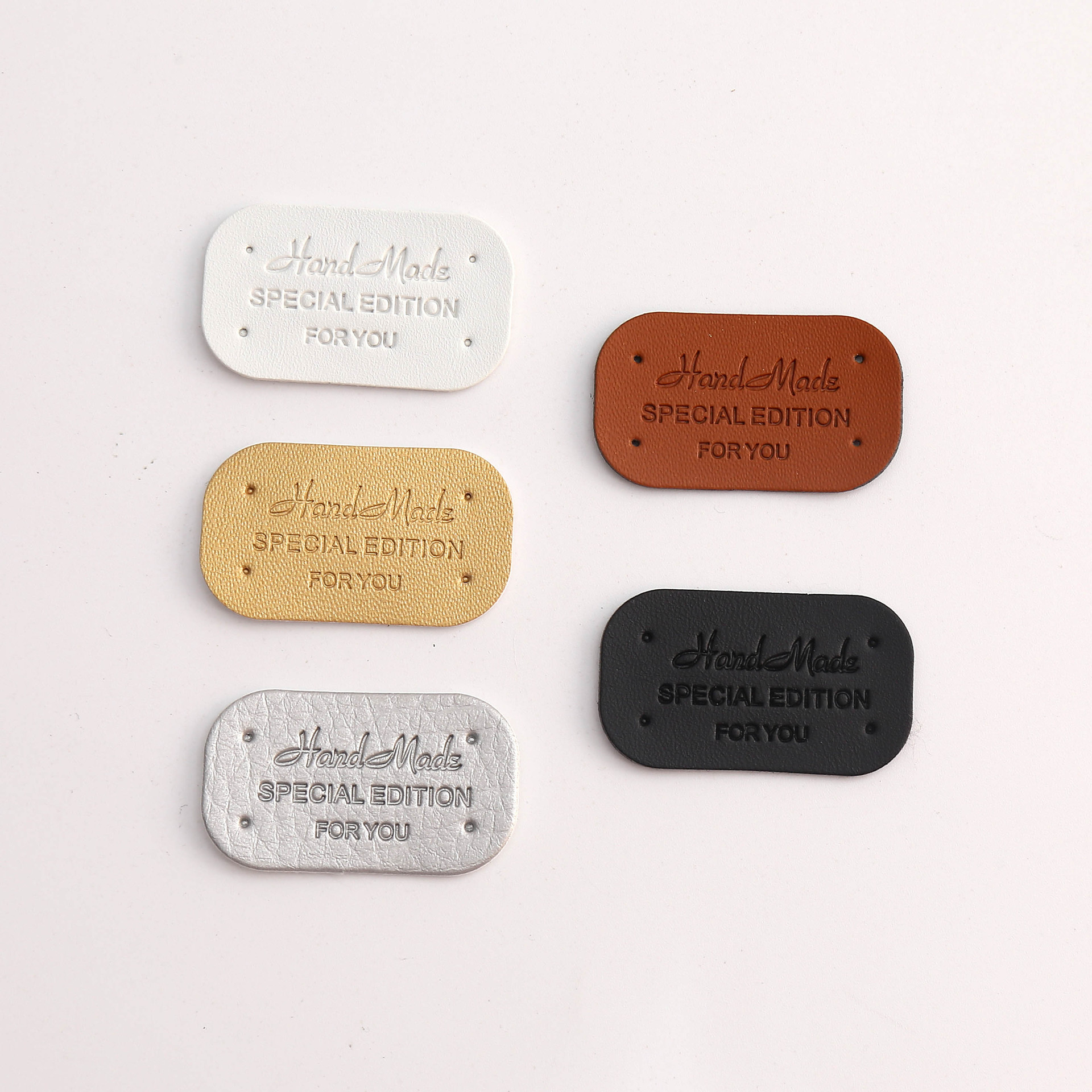 Miếng da in handmade tag miếng da dán khăn mũ quần áo