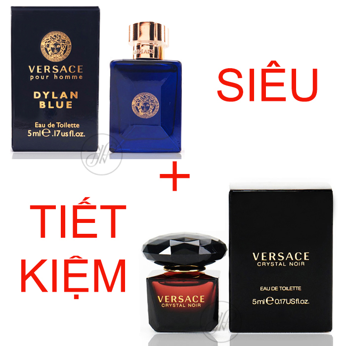 Combo 2 nước hoa nam nữ v.e.r.s.a.c.e dylan và crystal noir edt 5ml x 2